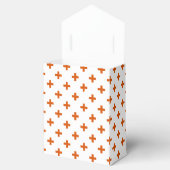 Oranje polka kruist wit bedankdoosjes (Geopend)