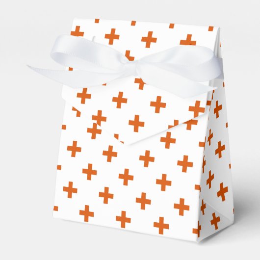 Oranje polka kruist wit bedankdoosjes (Voorkant Zijde)