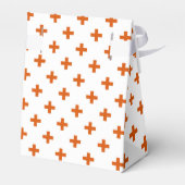 Oranje polka kruist wit bedankdoosjes (Achterkant)