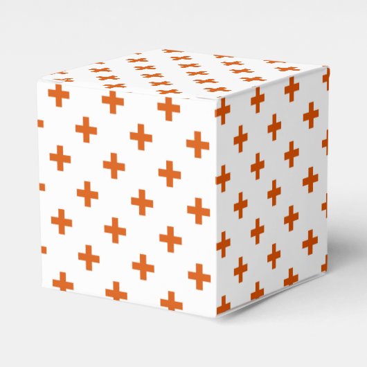 Oranje polka kruist wit bedankdoosjes (Voorkant Zijde)