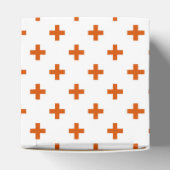 Oranje polka kruist wit bedankdoosjes (Bovenkant)