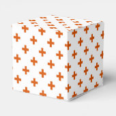 Oranje polka kruist wit bedankdoosjes (Achterkant)
