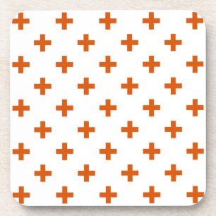 Oranje polka kruist wit bier onderzetter