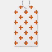 Oranje polka kruist wit cadeaulabel (Voorkant)