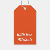 Oranje polka kruist wit cadeaulabel (Achterkant)