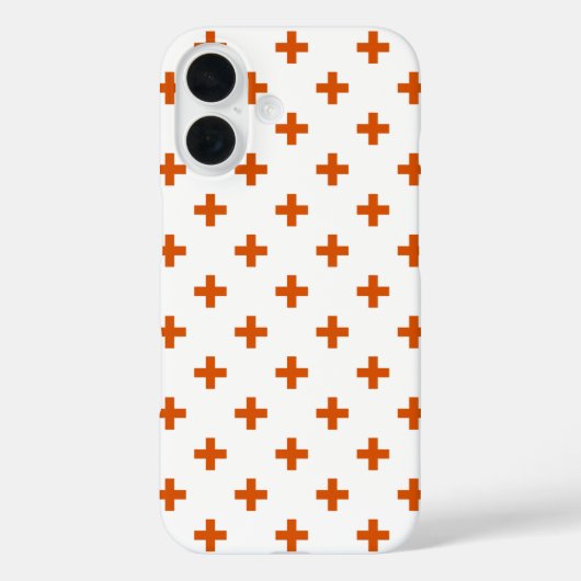 Oranje polka kruist wit Case-Mate iPhone case (Achterkant)
