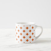 Oranje polka kruist wit espresso kop (Rechts)