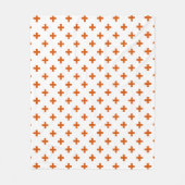 Oranje polka kruist wit fleece deken (Voorkant)