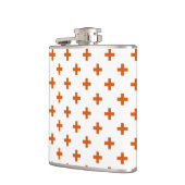 Oranje polka kruist wit heupfles (Links)