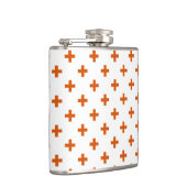 Oranje polka kruist wit heupfles (Rechts)