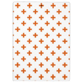 Oranje polka kruist wit klembord (Achterkant)