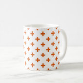 Oranje polka kruist wit koffiemok (Voorkant rechts)