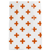 Oranje polka kruist wit medium cadeauzakje (Achterkant)