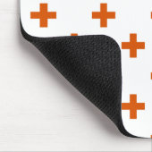Oranje polka kruist wit muismat (Hoek)