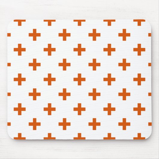 Oranje polka kruist wit muismat (Voorkant)