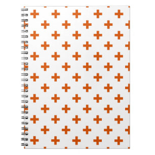 Oranje polka kruist wit notitieboek