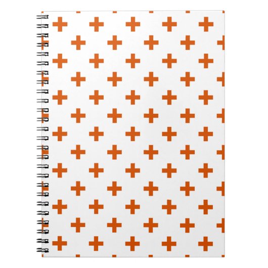 Oranje polka kruist wit notitieboek (Voorkant)