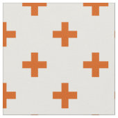 Oranje polka kruist wit stof (Close Up)