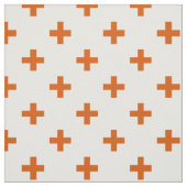 Oranje polka kruist wit stof (Swatch)