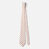 Oranje polka kruist wit stropdas (Voorkant)