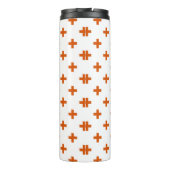Oranje polka kruist wit thermosbeker (Achterkant)