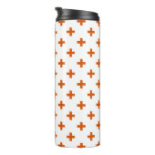 Oranje polka kruist wit thermosbeker (Geroteerd rechts)