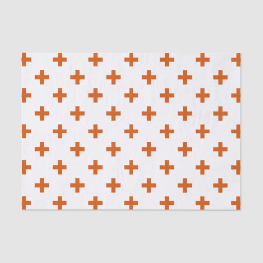 Oranje polka kruist wit tissuepapier (Voorkant)