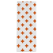 Oranje polka kruist wit wijn cadeautas (Voorkant)