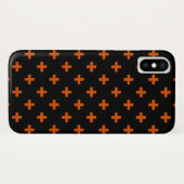 Oranje polka kruist zwart Case-Mate iPhone case (Achterkant (horizontaal))