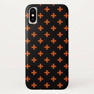 Oranje polka kruist zwart Case-Mate iPhone case
