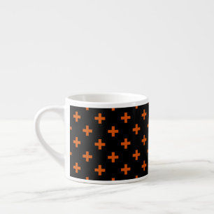 Oranje polka kruist zwart espresso kop
