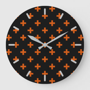 Oranje polka kruist zwart grote klok