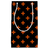 Oranje polka kruist zwart klein cadeauzakje (Voorkant)