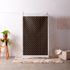 Oranje polka kruist zwart stof