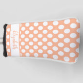 Oranje polka stippen golf headcover met aangepaste (Voorkant)