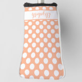 Oranje polka stippen golf headcover met aangepaste (Draai 90)