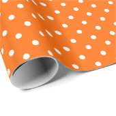 Oranje polka stippen inpakpapier (Rol Hoek)