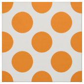 Oranje polka stippen op wit stof (Swatch)