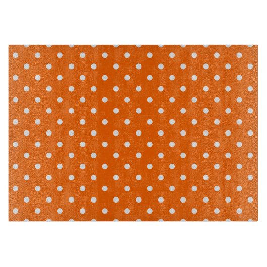 Oranje polka stippen snijplank (Voorkant)
