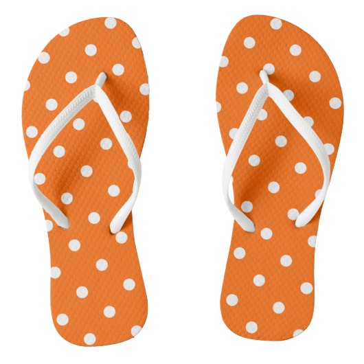 Oranje polka stippen Teenslippers (Voetbed)