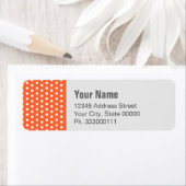 Oranje polkadot etiket (Insitu)