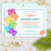 Oranje Polkadot vlinder verjaardagsuitnodiging Kaart