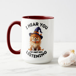 Oranje Pomeranian Ik hoor je Ik luister gewoon nie Mok