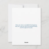 Oranje pomkin Happy Thanksgiving Feestdagenkaart (Achterkant)