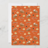 Oranje pomkin Teapot Herfst Bridal Tea Kaart (Achterkant)