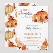 Oranje pomkins Autumn | BABY SHOWER Kaart (Voorkant / Achterkant)