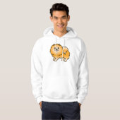 Oranje Pommeren Cute Cartoon Dog Hoodie (Voorkant volledig)