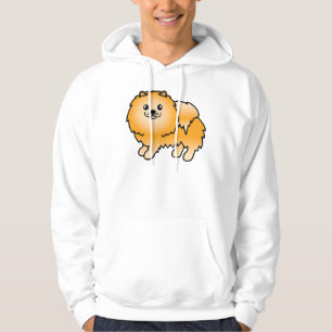 Oranje Pommeren Cute Cartoon Dog Hoodie