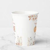 Oranje Pompoen 1e Verjaardag Rustieke Bloemen Papieren Bekers (Links)