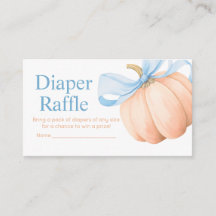 Oranje Pompoen Baby Shower Luierspel met Blauwe St